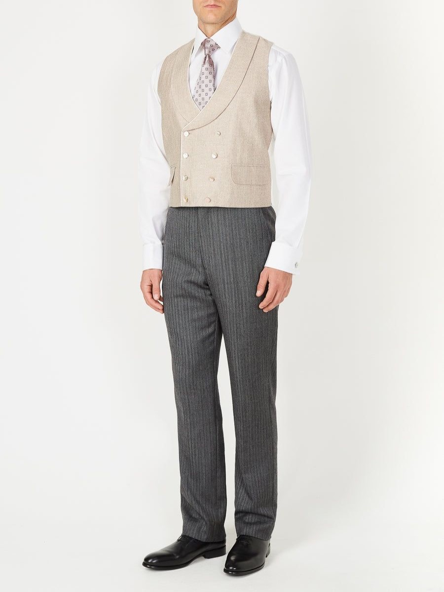 Menswear Favourbrook Waistcoats | Dusk Halton Silk Double Breasted 8 Button Shawl Lapel Piped Waistcoat