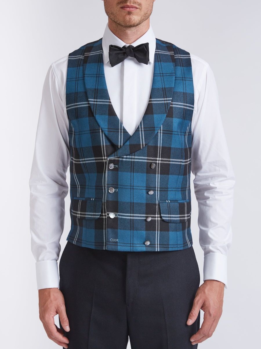 Menswear Favourbrook Waistcoats | Tartan Ramsey Double Breasted Waistcoat With Lapel