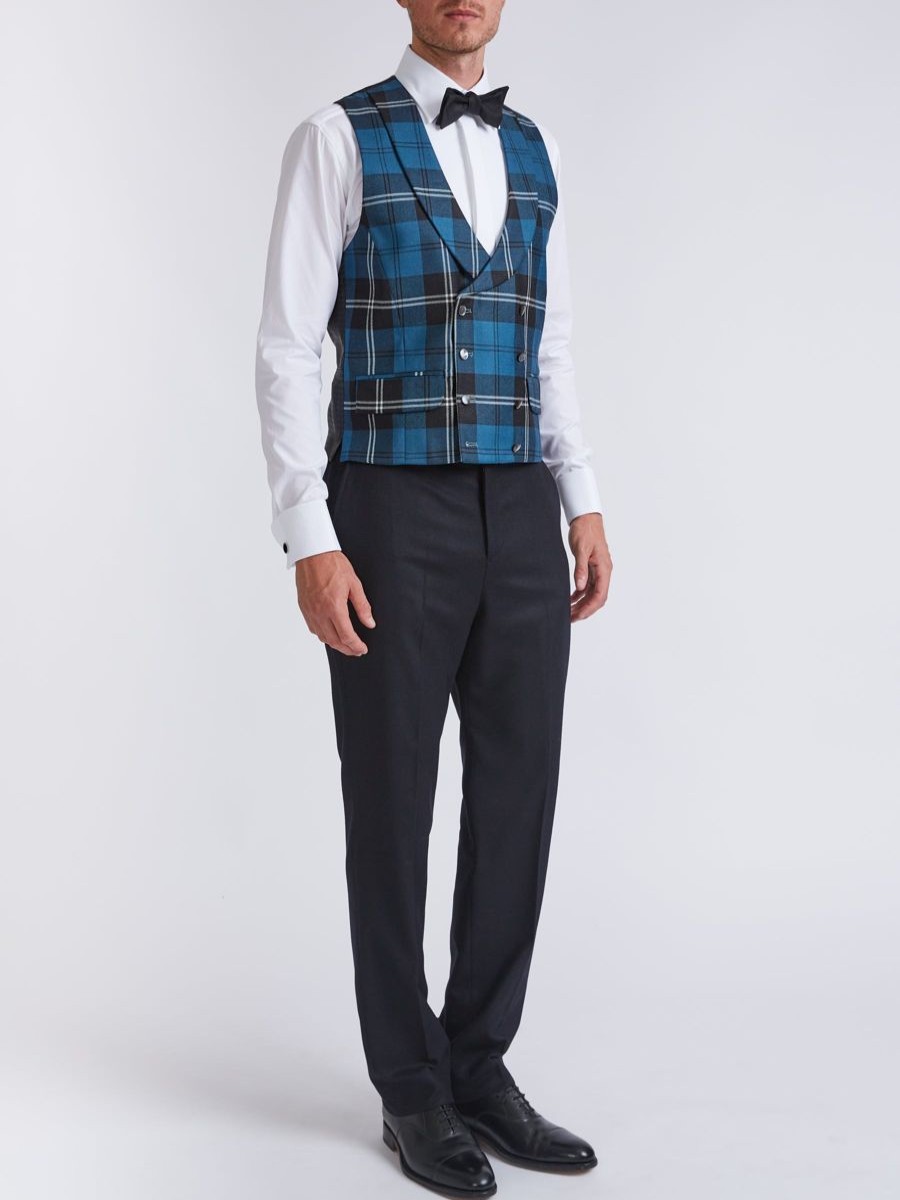 Menswear Favourbrook Waistcoats | Tartan Ramsey Double Breasted Waistcoat With Lapel