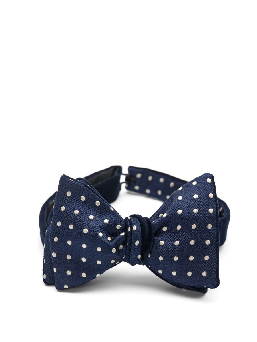 Menswear Favourbrook Bow Ties & Cummerbunds | Navy Velvet / Navy Pickwick Large Party Bow Tie With Contrast